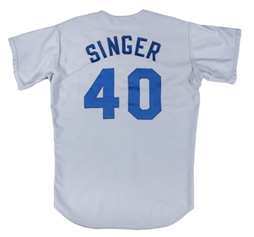 1972 Bill Singer Game Used Los Angeles Dodgers Gray Road Jersey (MEARS A7)